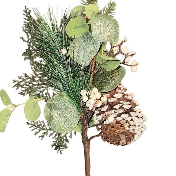 Lot of 20 Artificial Pine Cone Branches Holly Berries Ornaments Christmas Decor - Picture 5 of 11